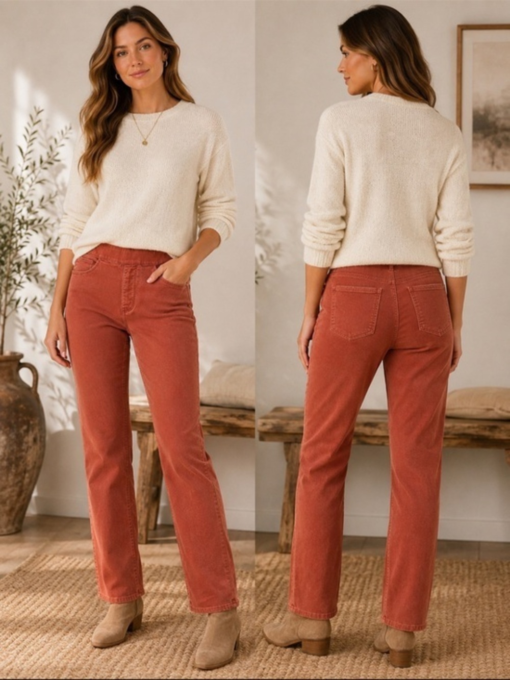 Soft Surroundings Ultimate Denim Pull-On Straight Leg Pants NWT Size S